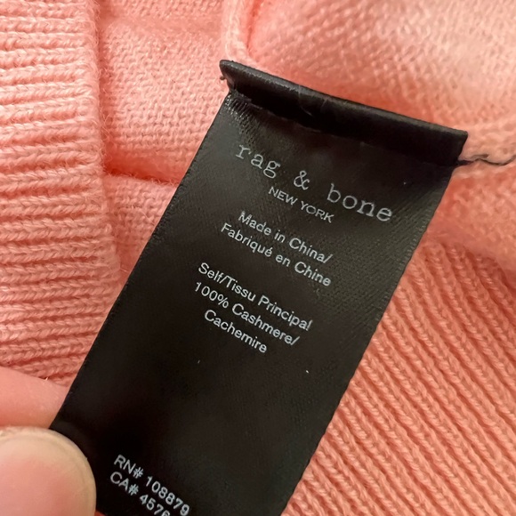 Rag & Bone Logan Relaxed Fit Ribbed Sleeve Cashmere Sweater size XS - Picture 8 of 12